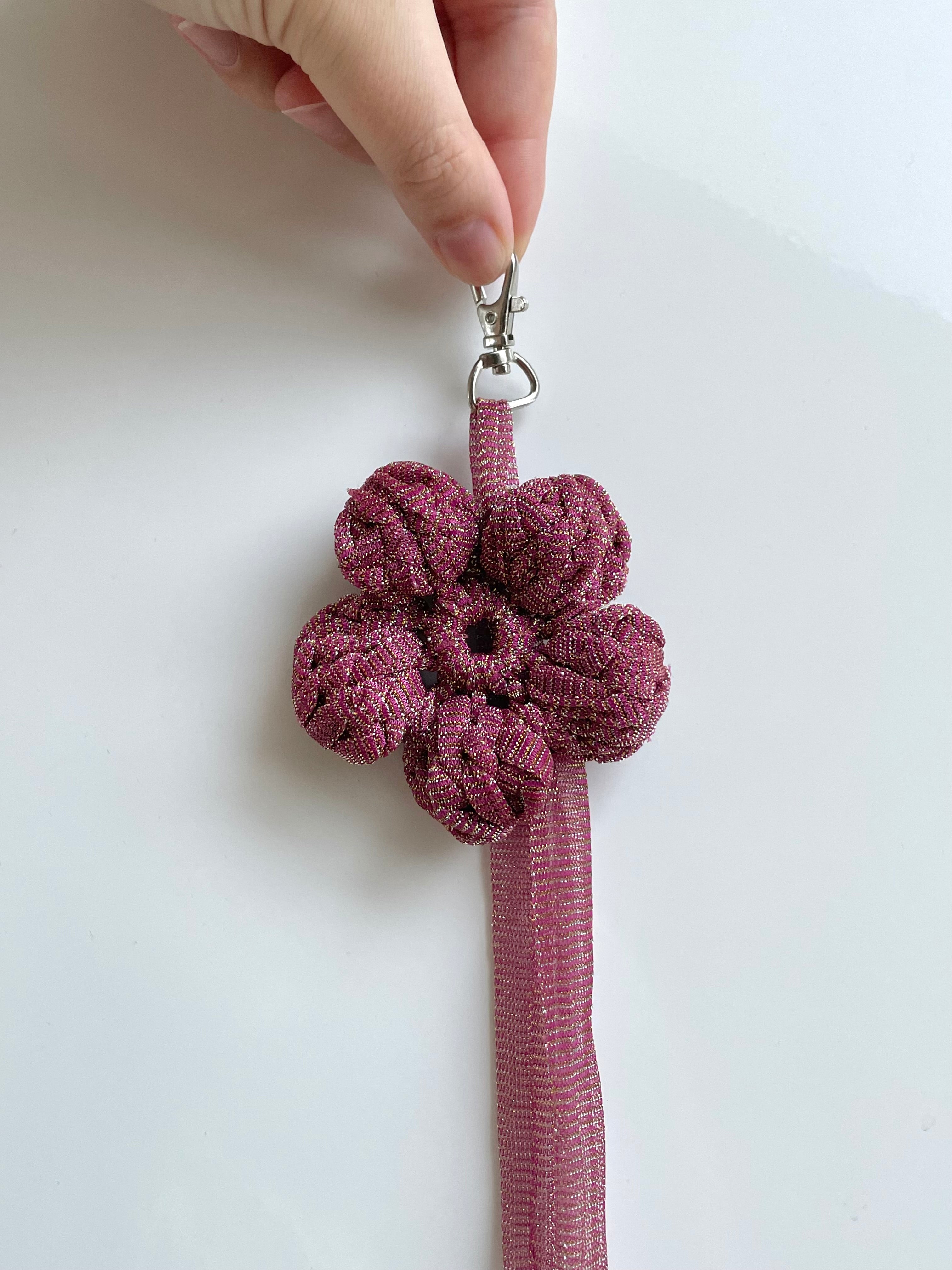 Flower bag charm - Rose