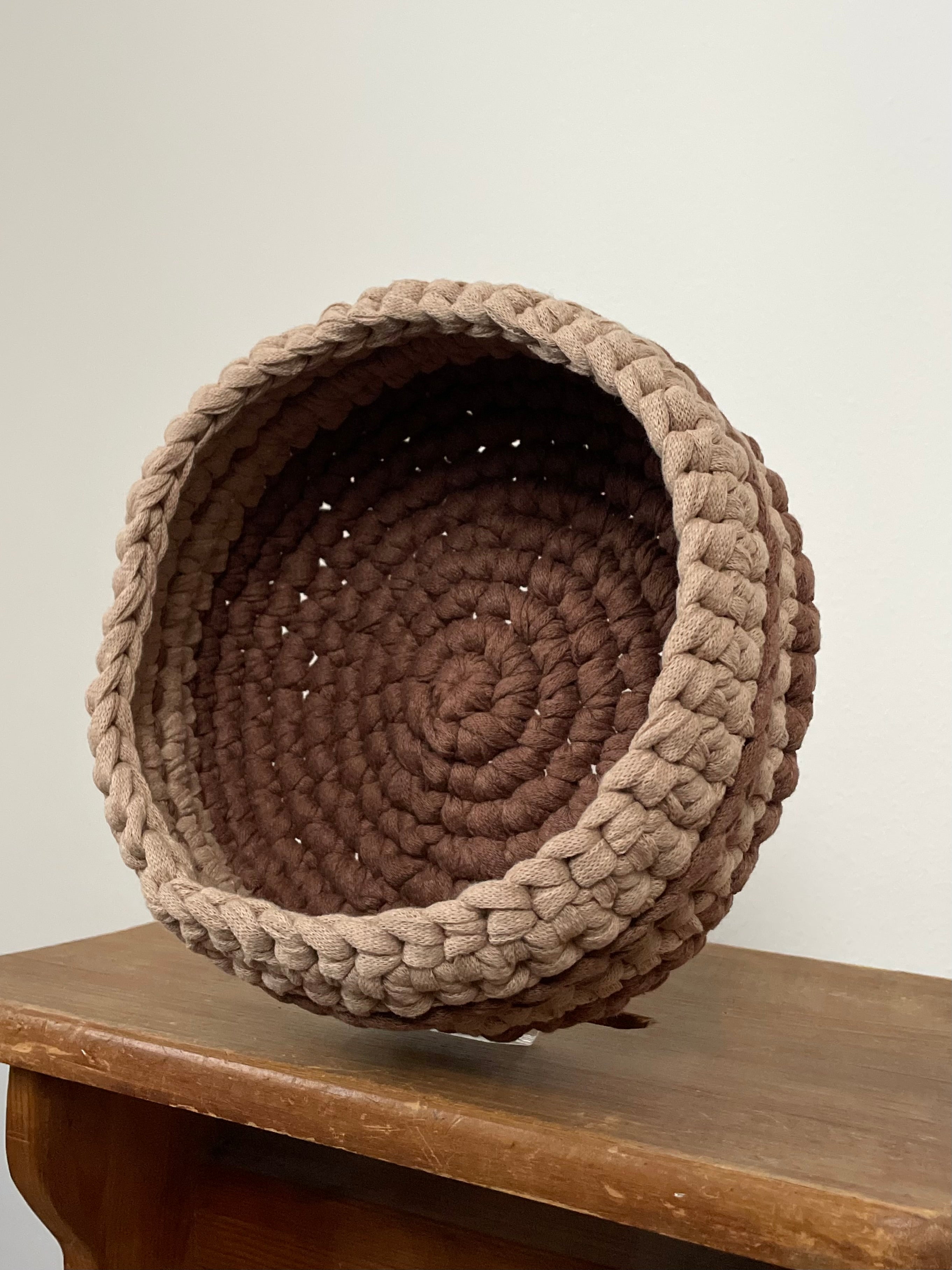 Crochet basket - Large brown