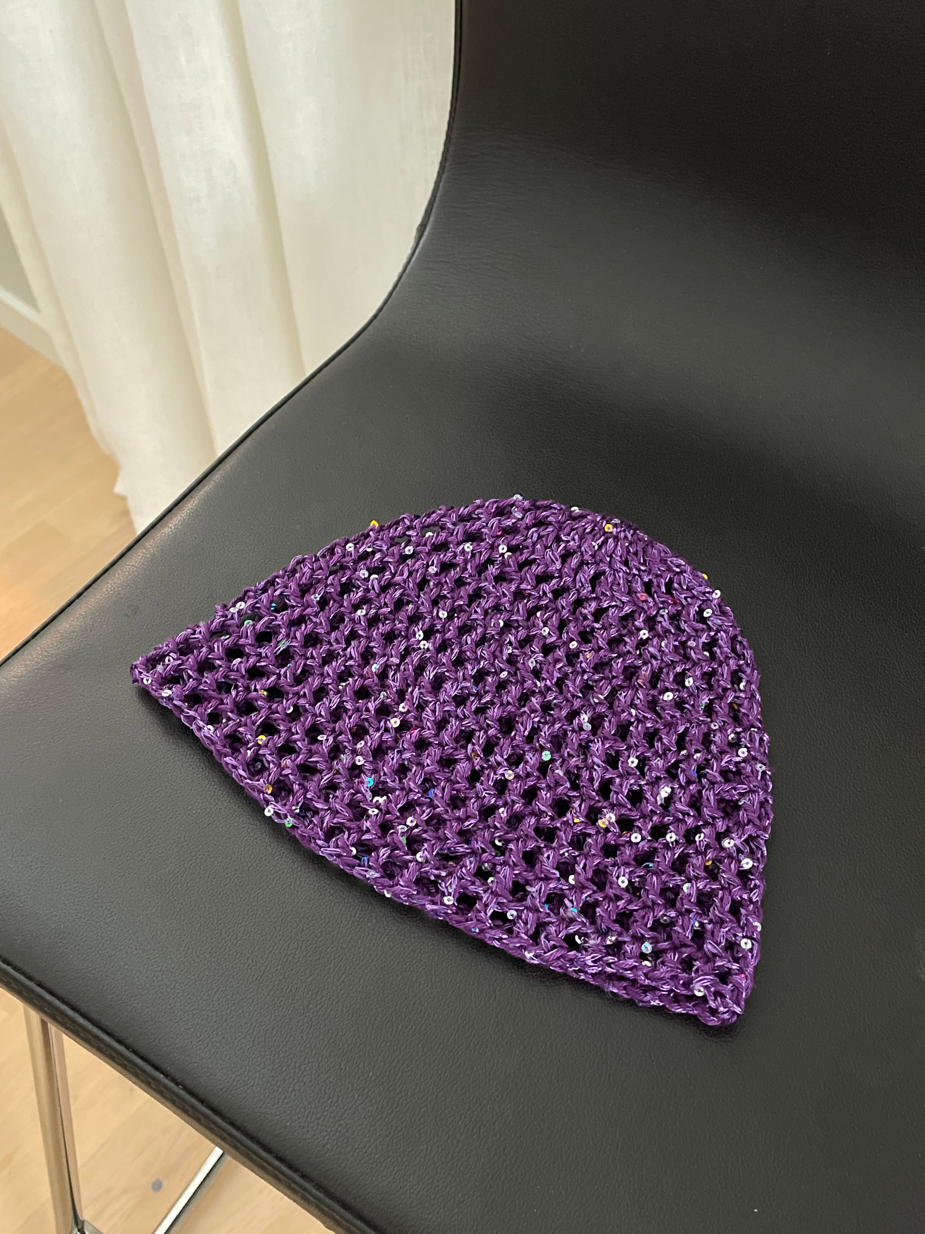 Glitter mesh hat - Purple
