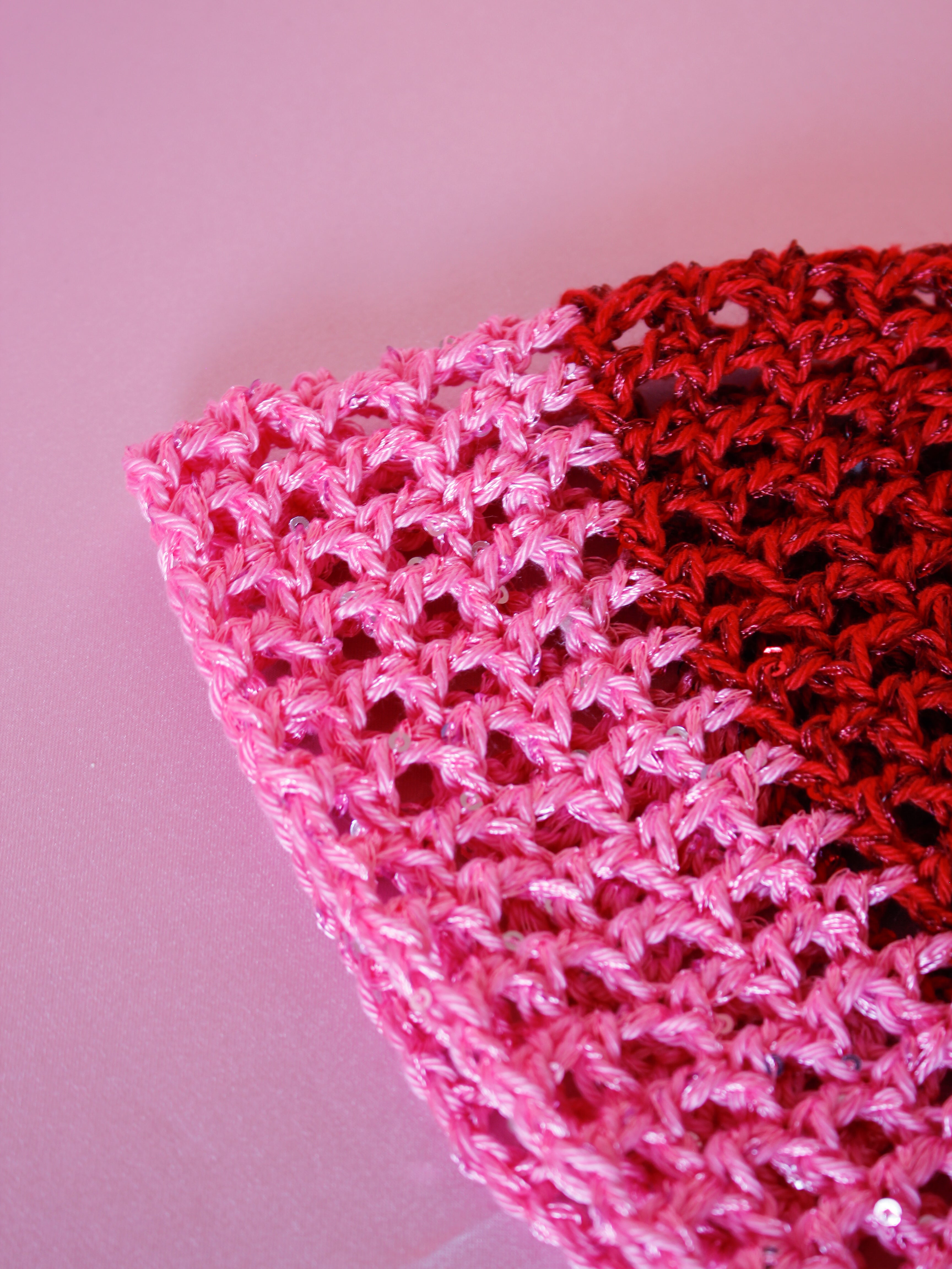 Glitter mesh hat - Red/pink